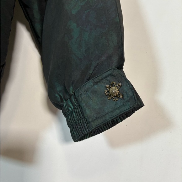 Vintage London Fog Metallic Floral Patterned Jacket Coat Removable Puffer Layer - Picture 8 of 16